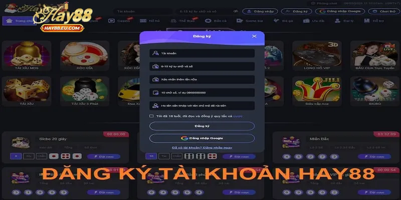 Hướng dẫn chi tiết các bước đăng ký Hay88 cho người mới
